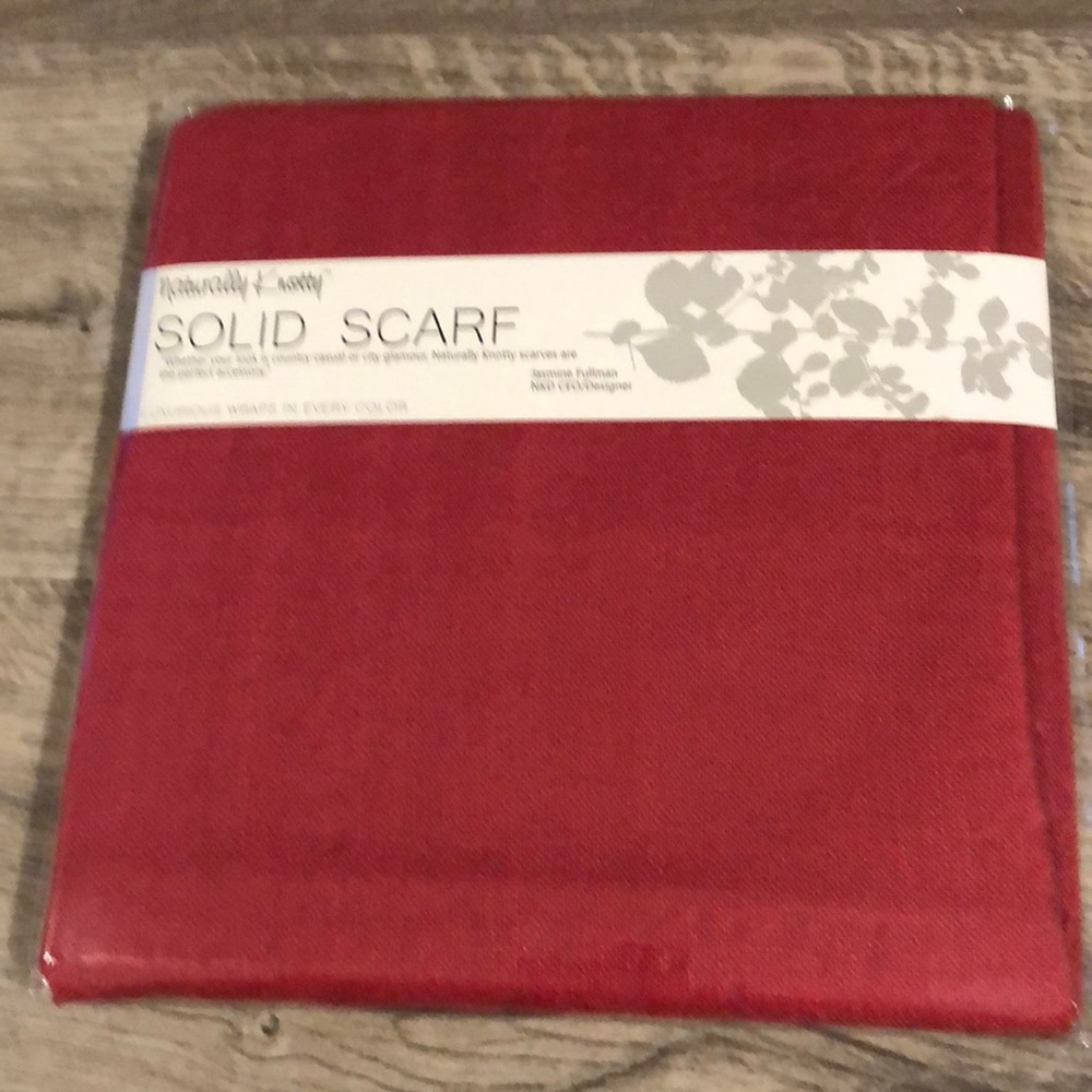 Naturally Knotty Solid Scarf Color Crimson Red